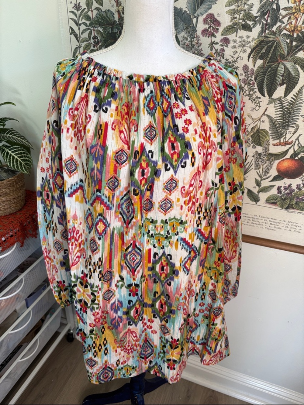 Western Boho Off-Shoulder Mini Dress Medium